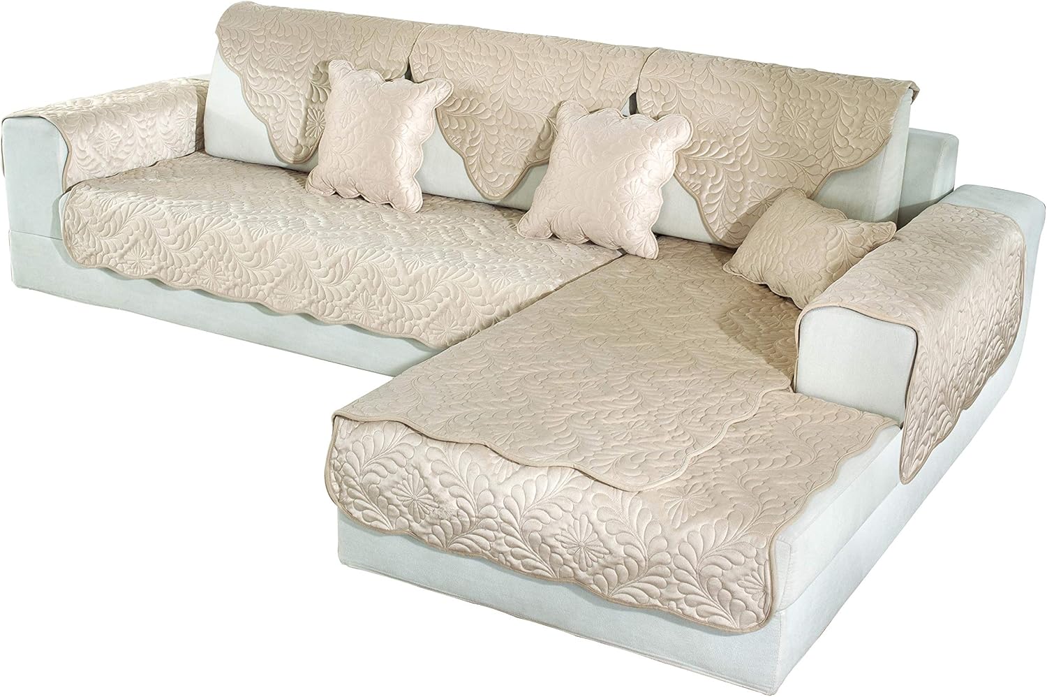 OstepDecor Sofa Cover Velvet Couch Quilted Cou Wholesale Sectional