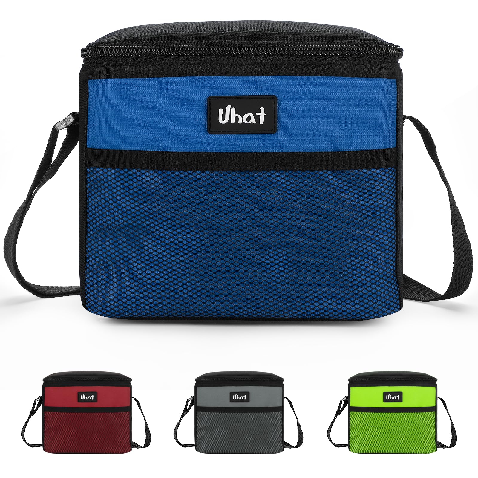 Uhat Adult Cooler Lunch Box Small Cool Bag 5L Dual Compartment Thermal Bag for Work School Day Trip (Blue)