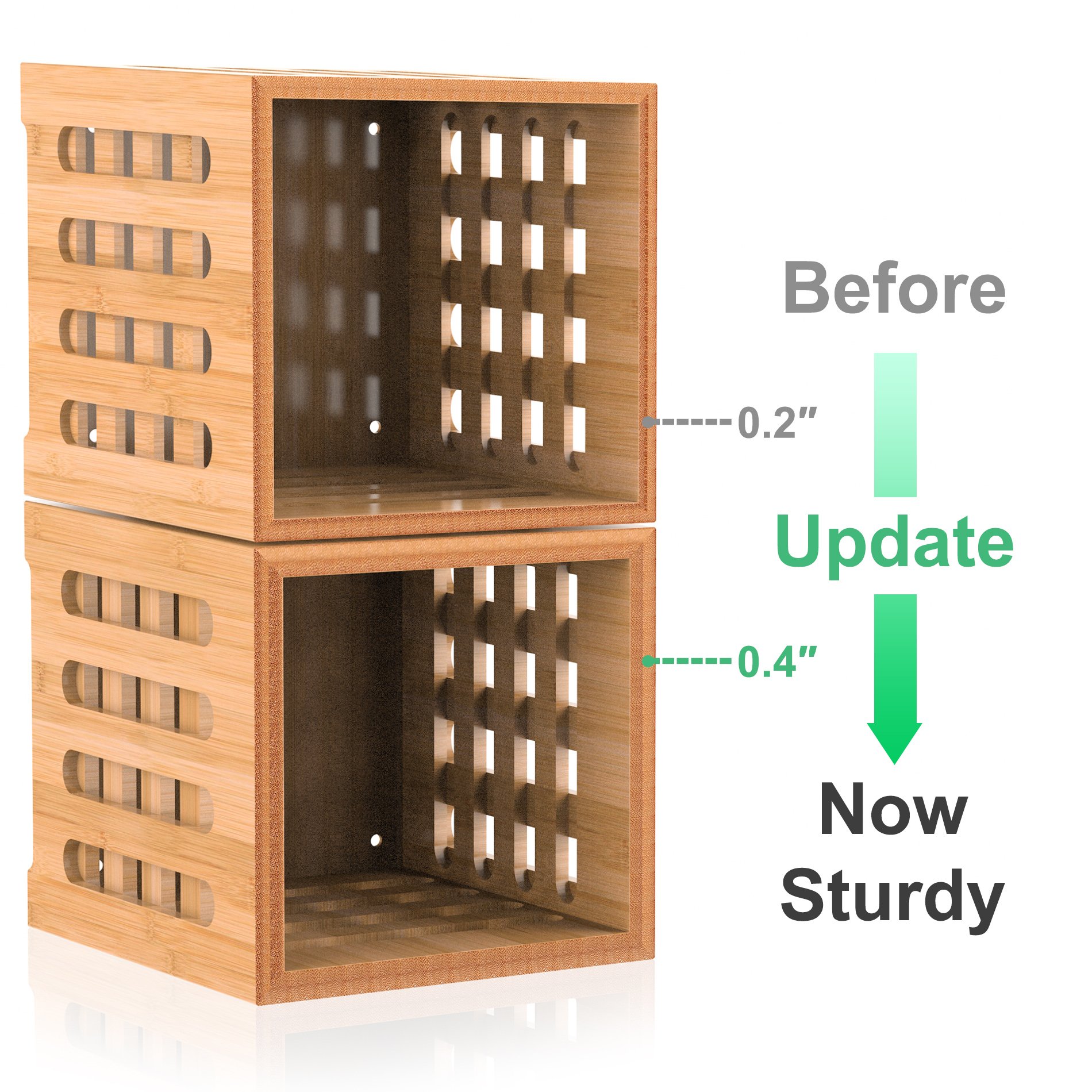 Well Weng Large Bamboo Utensil Holder 2 Pack Utensil Crocks Flatware