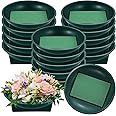 Hahood 16 Sets Flower Foam Blocks with Bowl Kit Square Floral Foam Blocks Floral Arrangement Round Bowls DIY Floral Foam for Flower Arrangements Birthday Wedding Party Decoration Table Centerpiece
