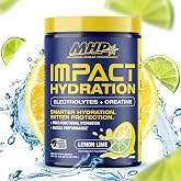 MHP Impact Hydration Electrolyte + Creatine Drink Mix, Lemon Lime, 30 Serv | No Artificial Sweeteners or Colors | Strength, Performance &amp; Recovery Sports Drink Mix | 30 Servings