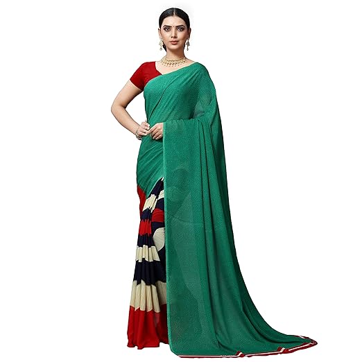 Kashvi sarees Georgette with Blouse Piece Saree (1508_Multicoloured_One Size)