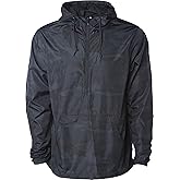 Independent Trading Co. Lightweight Windbreaker Pullover Jacket (EXP54LWP) -Black -3XL
