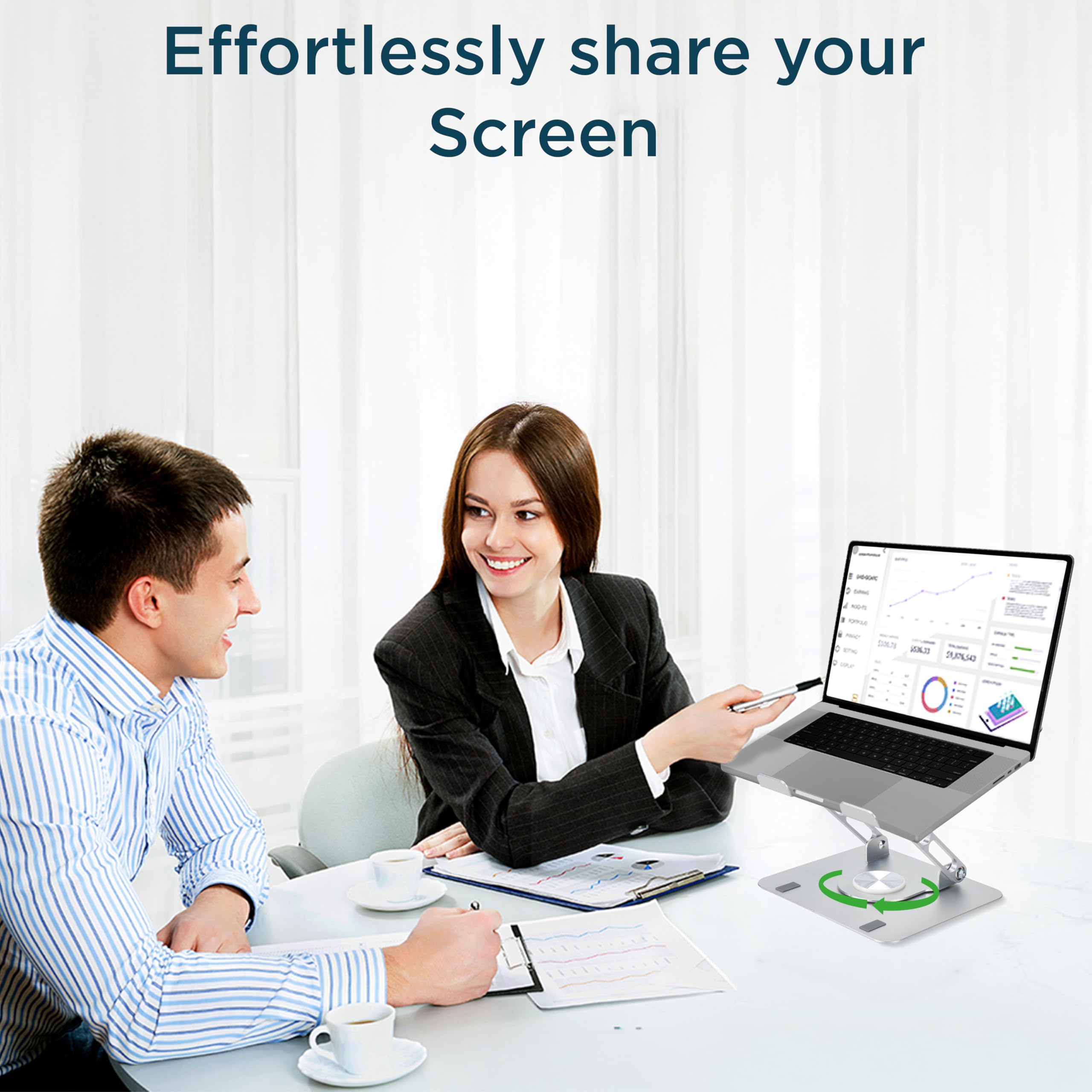 Uncaged Ergonomics Adjustable Laptop Stand for Desk, Portable Laptop Holder, Height Adjustable Desktop Stand for Office or Home Supplies - Image 9