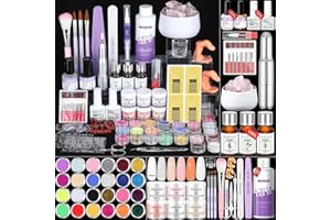 SAVILAND Professional Acrylic Nail Kit with Drill: 6 Colors Acrylic Powder & Liquid Beginner's Starter Set with Essential Oil Nail Primer Dehydrator Nail Tools DIY Home Manicure Christmas Gift