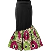 SHENBOLEN Women African Print Skirt Kente Pencil Skirts