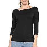 STRETCH IS COMFORT Women's and Plus Oh So Soft ¾ and Long Sleeve Boat Neck Top