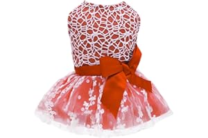 CuteBone Dog Christmas Dress Girl Puppy Birthday Skirt Tutu Cat Wedding Outfit Pet Party Clothes for Small Dogs Costume DD09L