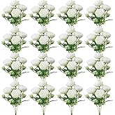 Ovveroche 16 Pack White Peonies Artificial Flowers, Fake Silk Hydrangea Bouquet for Bridal Wedding Home Table Decor Reusable Dining Opening Ceremony Birthday Arrangement Faux Floral