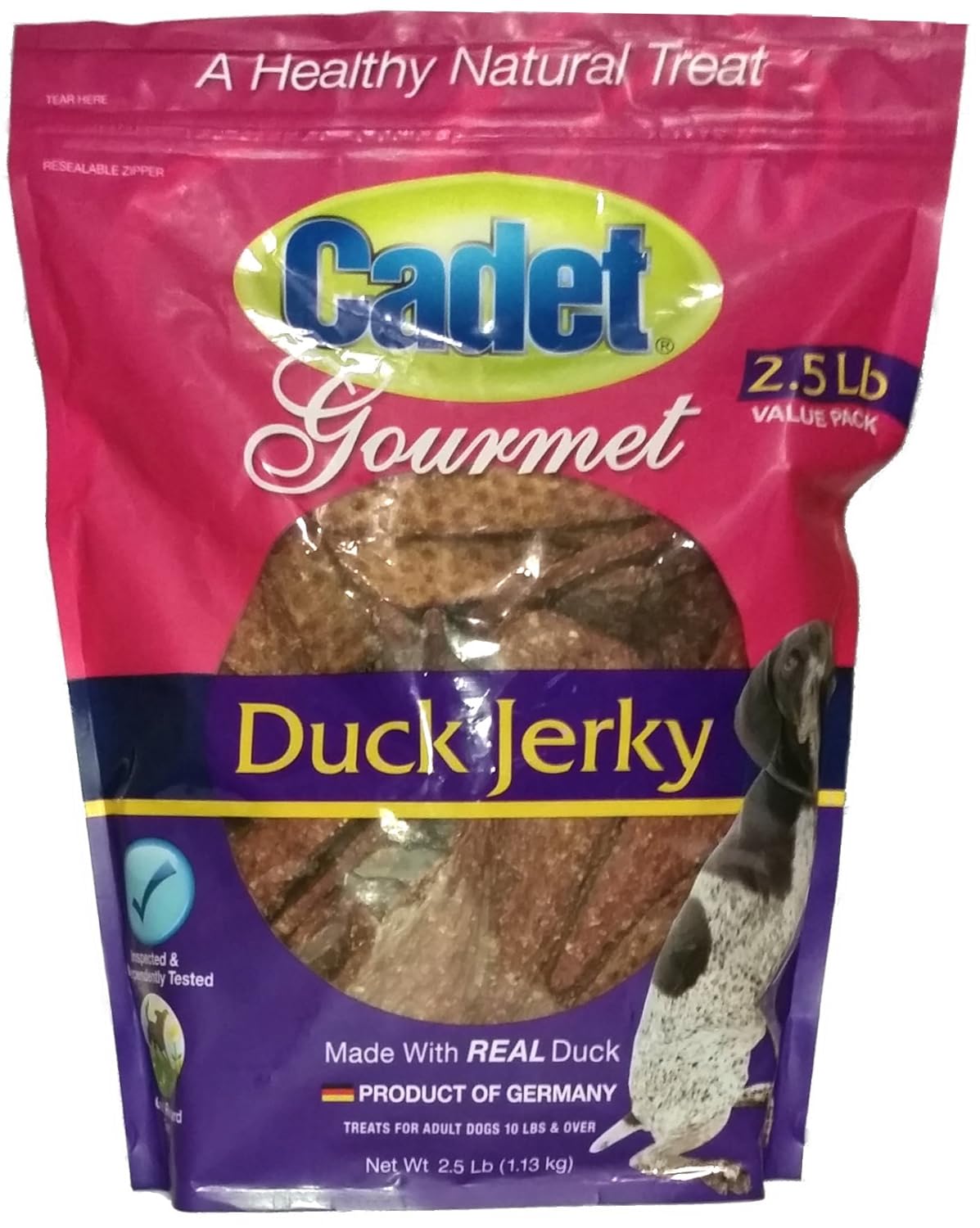 Cadet Gourmet Pet Treats Duck Jerky, 2.5 LB Pet Snack