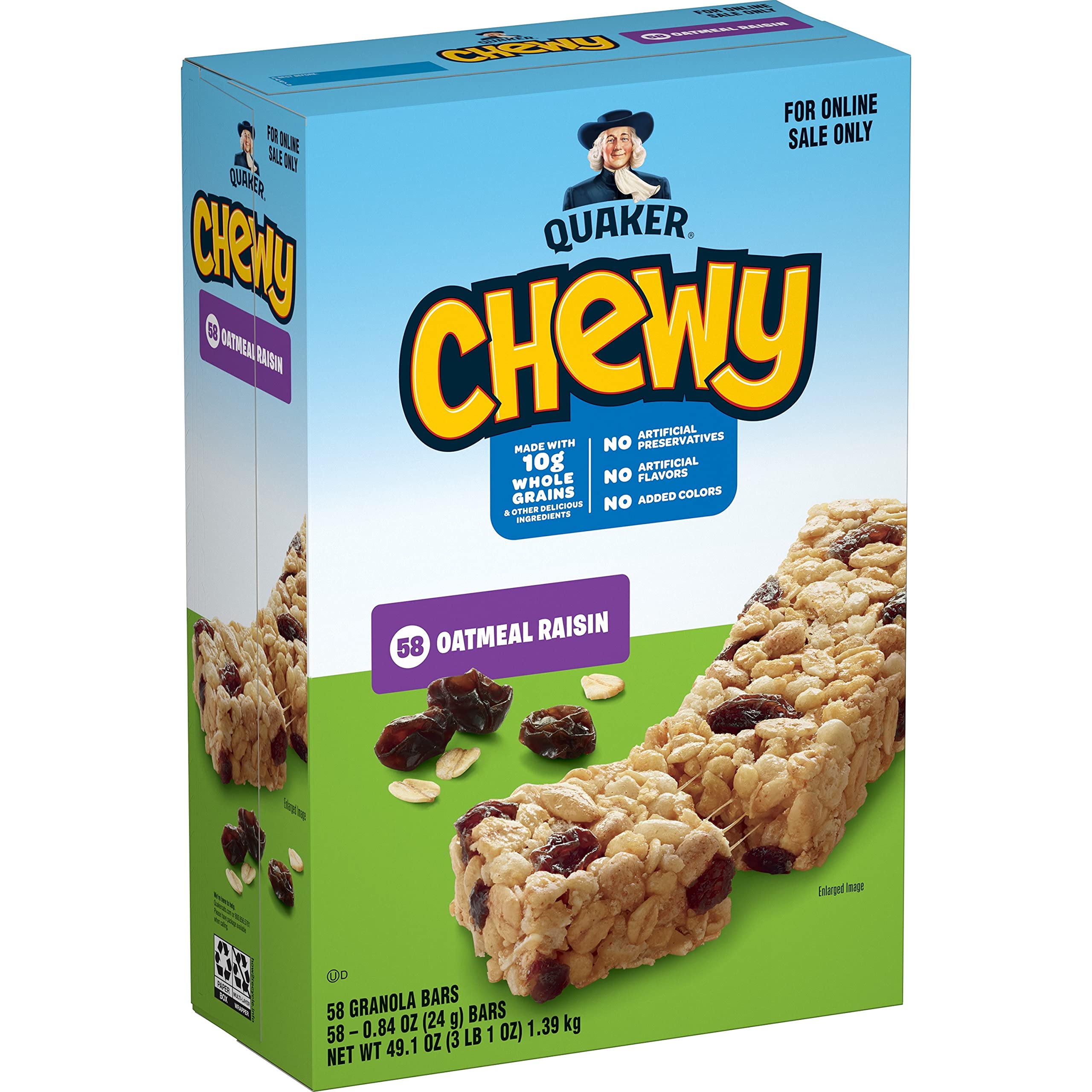 Quaker Chewy Granola Bars, 3 Flavor Variety Pack, (58 Pack) 
