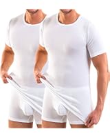 HERMKO 16488 Pack De 2 Camisetas Interiores De Manga Corta Para Hombre