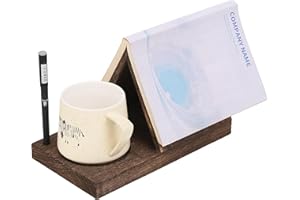 FITOUWAY LETUBUYU Wooden Triangle Bookmark with Drink Holder |Night Stand Book Holder| Countertop Recipe Holder| Wood Book Reading Rest with Slotted| Book Corner Display| Grandparents Day Gifts(Brown)