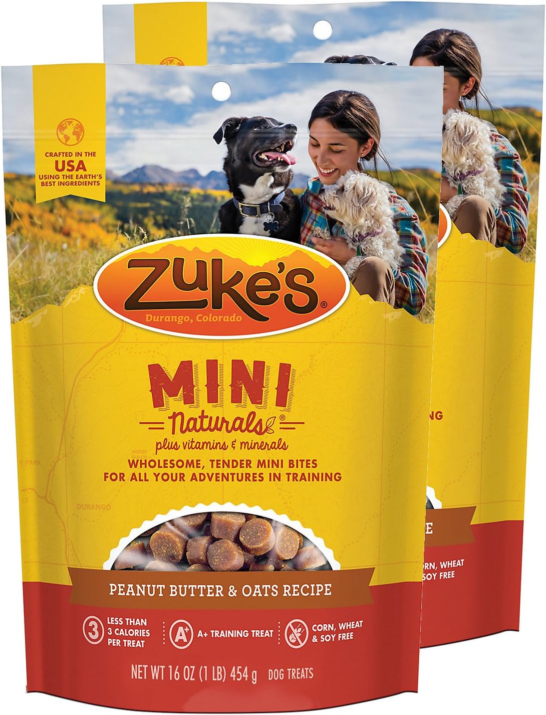 Zuke's 840235168935 Mini Naturals Dog Treats Peanut Butter and Oats 16 Oz 2 Pack to Zuke's Mini Naturals Dog Treats Peanut Butter and Oats 16 Ounce 2 Pack.