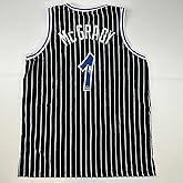 Facsimile Autographed Tracy McGrady Orlando Black Pinstripe Reprint Laser Auto Basketball Jersey Size Men's XL