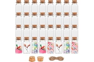 Miukada Small Glass Vials with Corks - 32 Pack, 25 ml Mini Potion Bottles for Crafts, Decoration, Party Favors