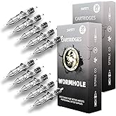 Wormhole Tattoo Cartridge Needles 50pcs Assorted Tattoo Needle Cartridges Round Liner Mixed 3RL 5RL 7RL 9RL 11RL (50pcs #12 Standard RL)