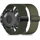 Laband 2 Pack Magnetic Braided Nylon Band Compatible with Garmin Venu 3 Watch Band/Venu 2/Vivoactive 4/Venu 4 45mm,22mm Loop Elastic Soft Sport Strap for Forerunner 570 47mm/265/255/255 Music Women