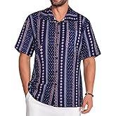 Hawaiian Shirt for Men Short Sleeve Floral Button Down Tops Summer Beach Outfit with Pocket