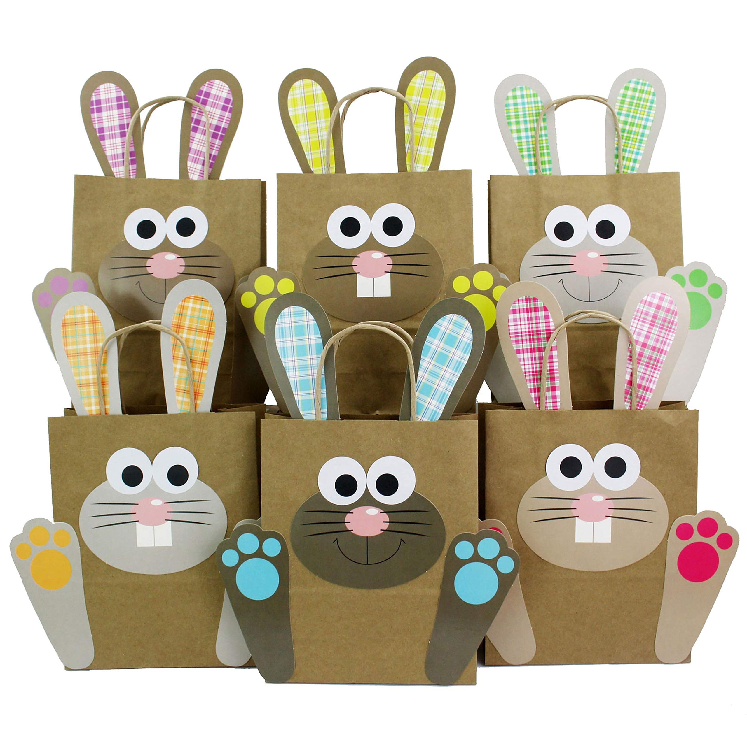 Papierdrachen DIY Easter gift bags with colorful Easter bunny to fill yourself - for the packaging of gifts for children and adults