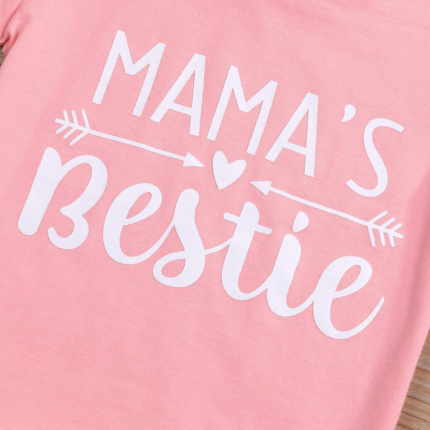 Mama's Bestie Baby Toddler Kids Girl Pink Arrow Letter T-Shirt Tee Tops Summer: Clothing