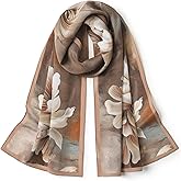SHIROUYU 100% Mulberry Silk Women's 55”*14” Long Scarf Headscarf and Neck Scarf - Rectangular Hair Towel with Gift Packed