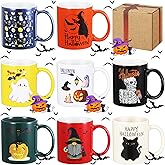 Maxdot 8 Pcs Halloween Coffee Mugs Bulk 12 oz Coffee Mugs Set with Handle Ceramic Matching for Home Office Table Centerpieces Housewarming Holiday Party Gift