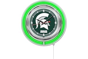 Holland Bar Stool Co. NCAA Unisex-Adult Double Neon Ring, 15" Dia. Logo Clock