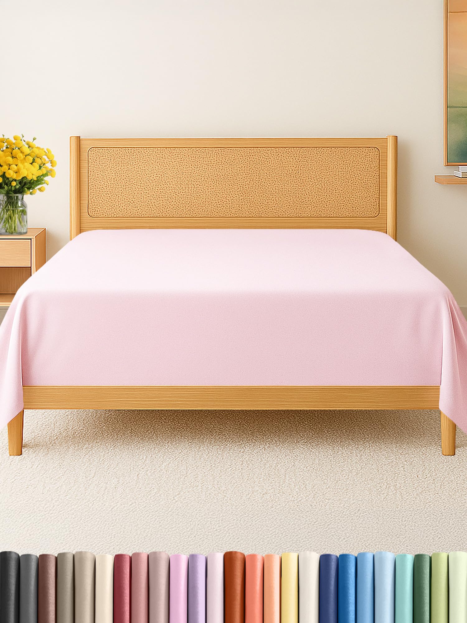 Photo 1 of Full Size Flat Sheet - Hotel Quality Top Flat Bed Sheet Only - Ultra-Soft, Comfy, Breathable & Cooling - Fade & Wrinkle Free - Easy-Care, Stain & Shrink Resistant Bedding - Oeko-Tex - Lavender Pink