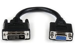 StarTech.com 8in DVI to VGA Cable Adapter - DVI-I Male to VGA Female Dongle Adapter (DVIVGAMF8IN)