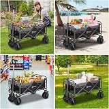 Sekey Folding Festival Trolley All-Terrain Wheels 440lb Capacity Wagon view 4