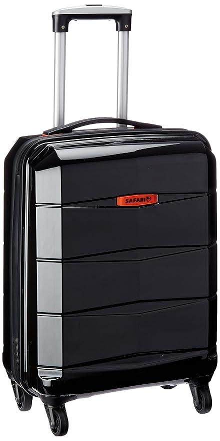 Safari Re-Gloss Polycarbonate 55 cms Black Hardsided Cabin Luggage (Re-Gloss-55-Black-4WH)