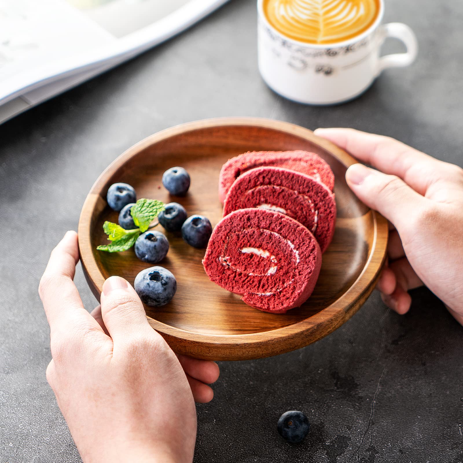 Wooden Plates Round Dinner Plates