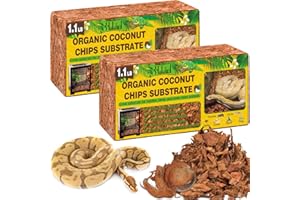 Halatool 2 Pack Snake Bedding Natural Coconut Chips Substrate Coco Husk for Reptiles Tank Terrarium Substrate for Ball Python Frog Gecko Hermit Crab Tortoise