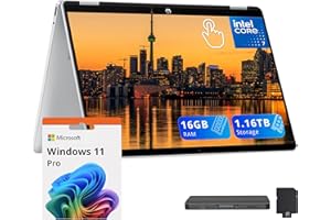 HP OmniBook 5 Flip 2-in-1 14" 2K Touchscreen Laptop, Intel 7 150U, 16GB RAM, 1.16TB Storage(1TB SSD+160GB Docking Station Set