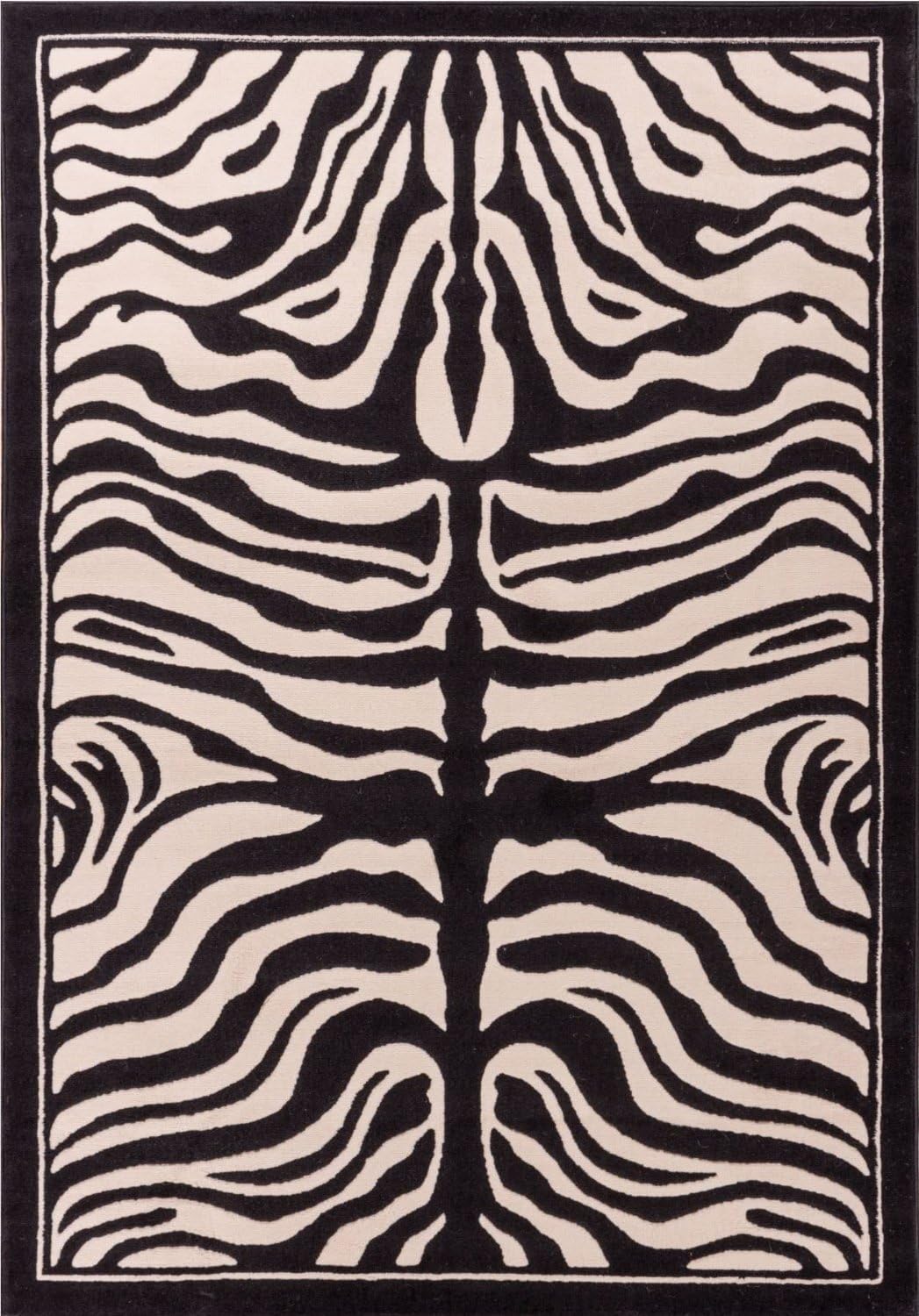 Amazon Com Zebra Print Rug Contemporary Area Rugs 5x8 Zebra Rugs Large 5x7 Zebra Rugs For Living Room Animal Print Rugs Medium 5 X8 Furniture Decor