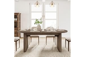 Garvee 71in Long Oval Dining Table for 6-8 People, Wooden Large Kitchen Table with Thick Sturdy Base, Farmhouse Dining Room T