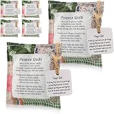TILZIKA 6 Pack Pocket Prayer Quilt with Cross Inside, Christian Gift Set | Mini 3.94 in Handmade Cotton Prayer Quilts for Women, Pastor Appreciation, Christmas, Encouragement and Faith Gifts