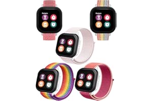 BRONGER Fit Length for Girls Boys 2,3,5 Pack Watch Bands Compatible with AT&T amiGO Jr Watch/Gizmo Watch 3 2 1/Gabb Watch 3 2 1: Hook&Loop Easy to Use, Soft Breathable Smartwatch Bands