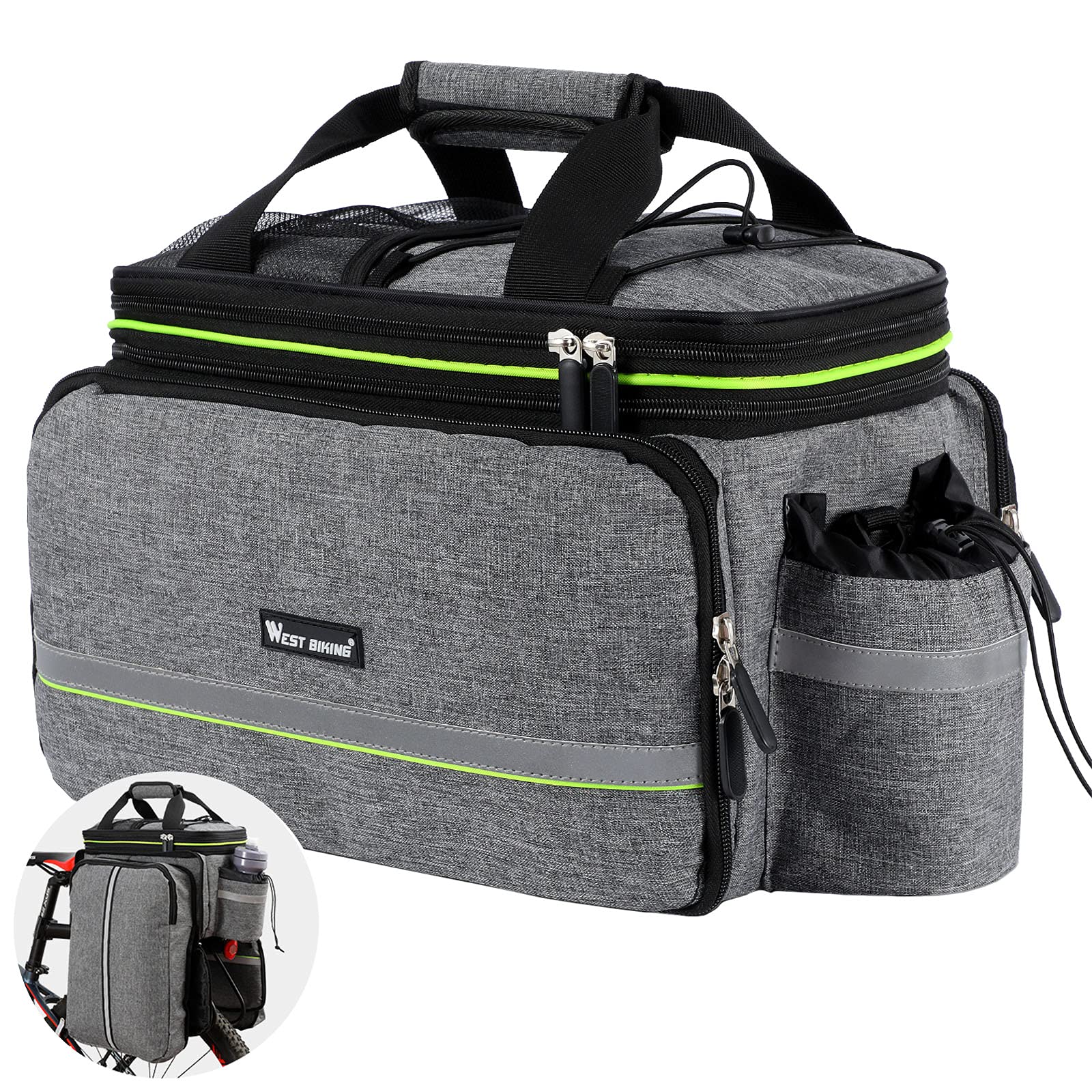 UBORSE Bike Pannier Bag 35L Waterproof Rear Seat Trunk Cycling Storage Bag for MTB Mountain Bike — image 1