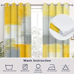 Batmerry Grey Abstract Art Blackout Curtains for