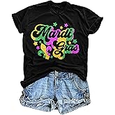 Mardi Gras T Shirts Women: Mardi Gras Glitter Tops Fat Tuesday Tshirt Funny New Orleans Carnival Party Tees