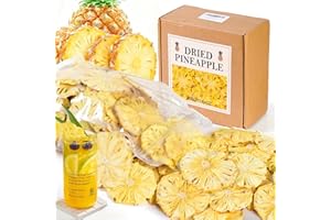 Finalery Dried Pineapple Slices 1.1lb/1.1pound 17.86oz, Dehydrated Pineapple Flowers for Cocktail Garnish, Cake Decoration, Tea, Smoothies - Organic Pineapple Chips, Edible Fruit Garnish, Gluten Free, Vegan, No Sugar Added