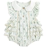 Simplee kids Baby Girls Romper Sleeveless Summer Outfits Rompers baby rompers girl Floral Pattern Button One Piece Outfit