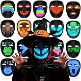 Buinblu LED Mask with Gesture Sensing - 70 Patterns Display for Halloween Christmas Costume Cosplay Masquerade for Teen Boys Girls