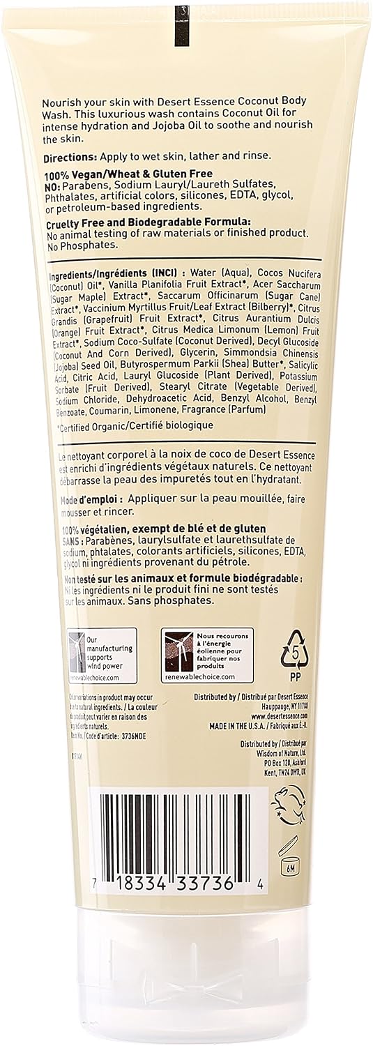Desert Essence Coconut Body Wash 235 ml, 235 ml (Pack of 1) - Image 3