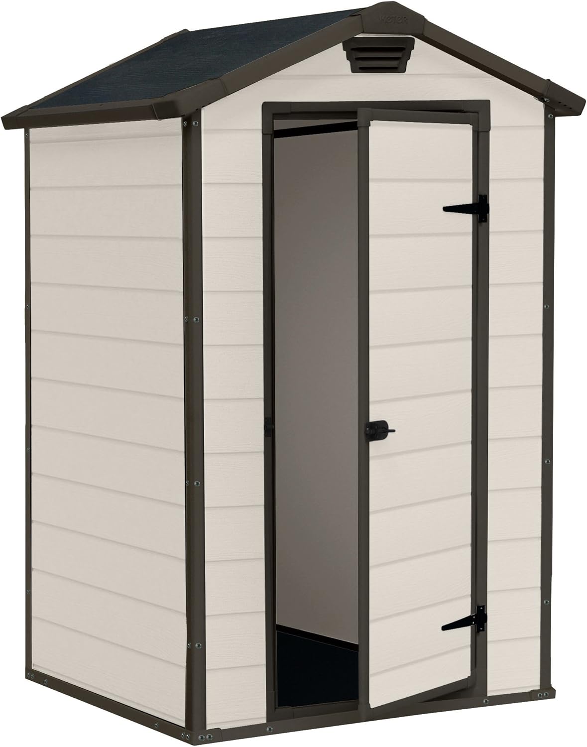 Keter Manor Outdoor Plastic Garden Storage Shed, Beige, 4 x 3 ft