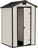 keter manor outdoor plastic garden storage shed, grey, 4 x