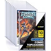 HYARUAT 10 Pack Current Comic Book Top Loaders, 195 PT 15 Mil Rigid PVC | 5mm Deep Comic Book Hard Plastic Sleeves Protectors for Modern Comics Storage, Display, Collection &amp; Signed Comics, Blue Tint