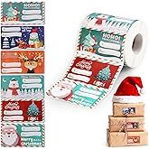 500 PCS Christmas Gift Tags, Self-Adhesive Xmas Present Labels for Wrapping Paper, Gift Bags, Boxes,Cards | Holiday Gift Tags for Women Men | Christmas Decorations & Party Supplies (2.95 x 1.6 Inch)